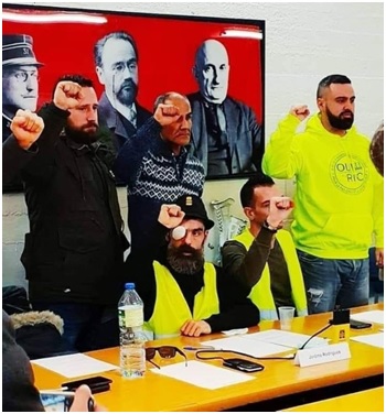 gilets jaunes rodrigues drouet poing levé